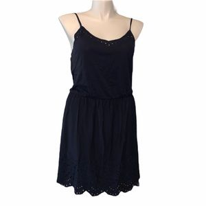 EUC Loft Navy Sundress w/ Eyelet Detail